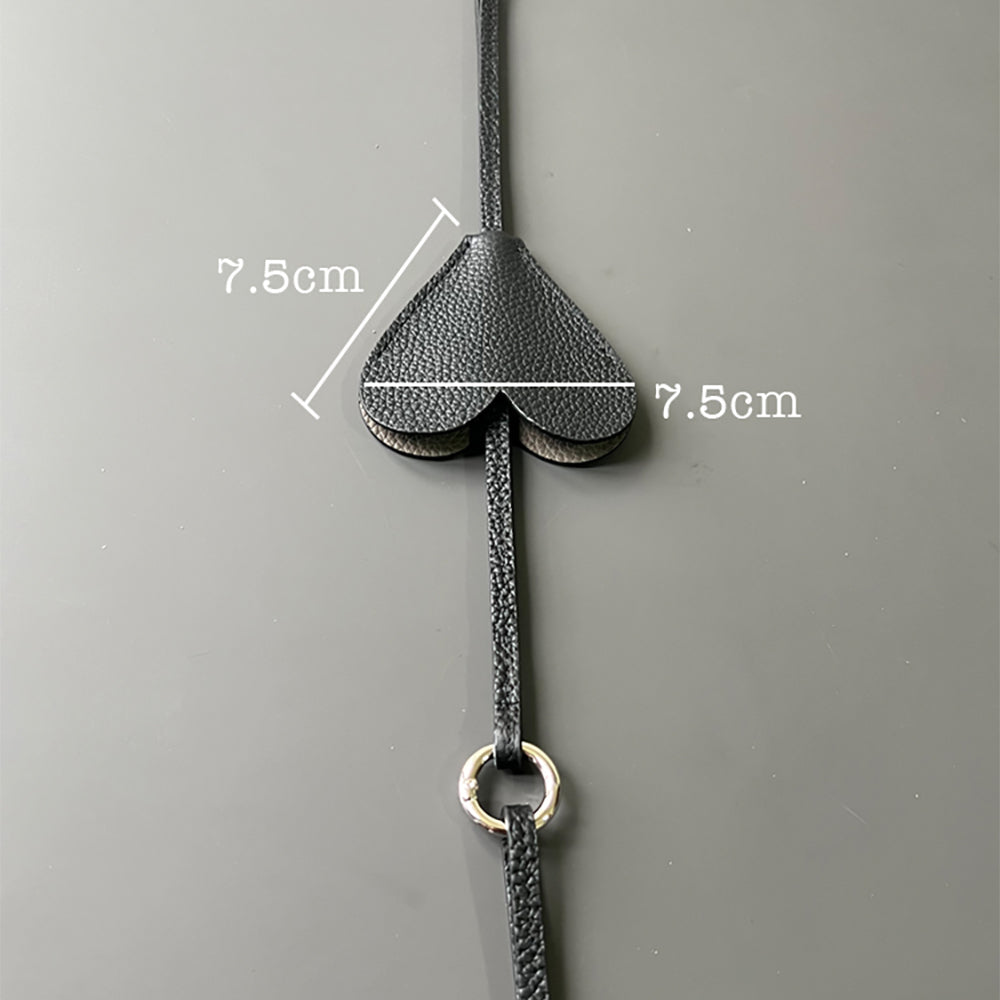Custom Heart-Shaped Leather Bag Charm, Premium First Layer Cowhide Keychain & Bag Accessory