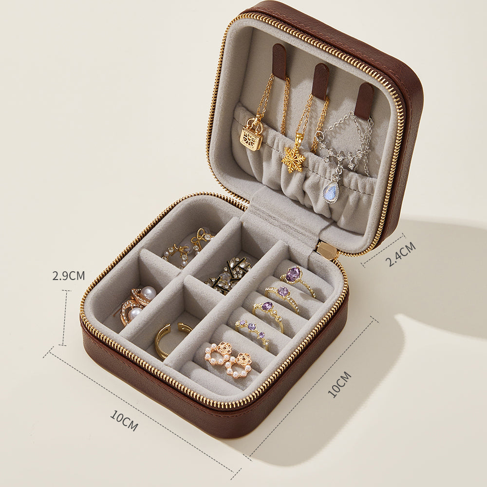 Premium Leather Jewelry Box - Earrings, Necklaces, Large Capacity