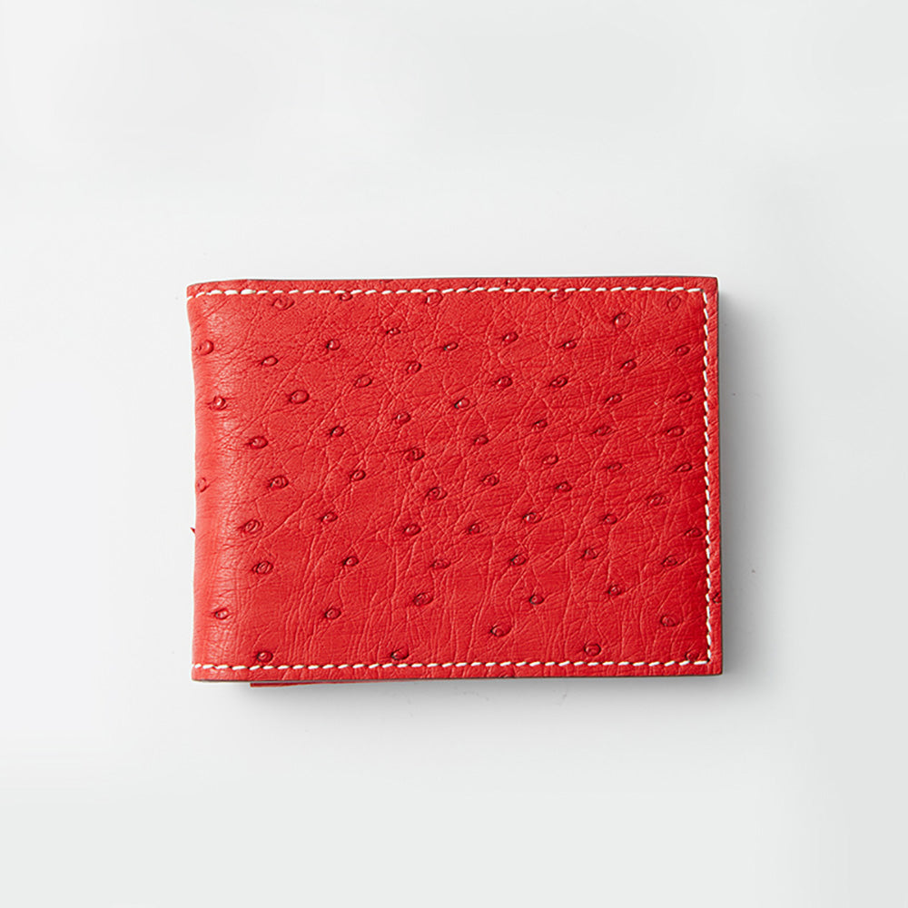 Genuine Leather Ostrich Skin Wallet - Multi-Card Holder & Driving License Organizer, Premium Multifunctional Storage Case