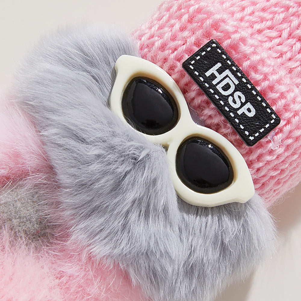 Cute Fur Caterpillar Bag Charm - Plush Lazy Bunny Keychain, Soft Plush Doll Backpack Decoration