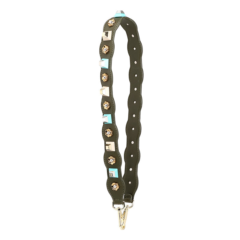 New Genuine Leather Flower Studded Shoulder Strap for Women’s Bags, Wide Crossbody & Shoulder Strap, Single Purchase Accessory