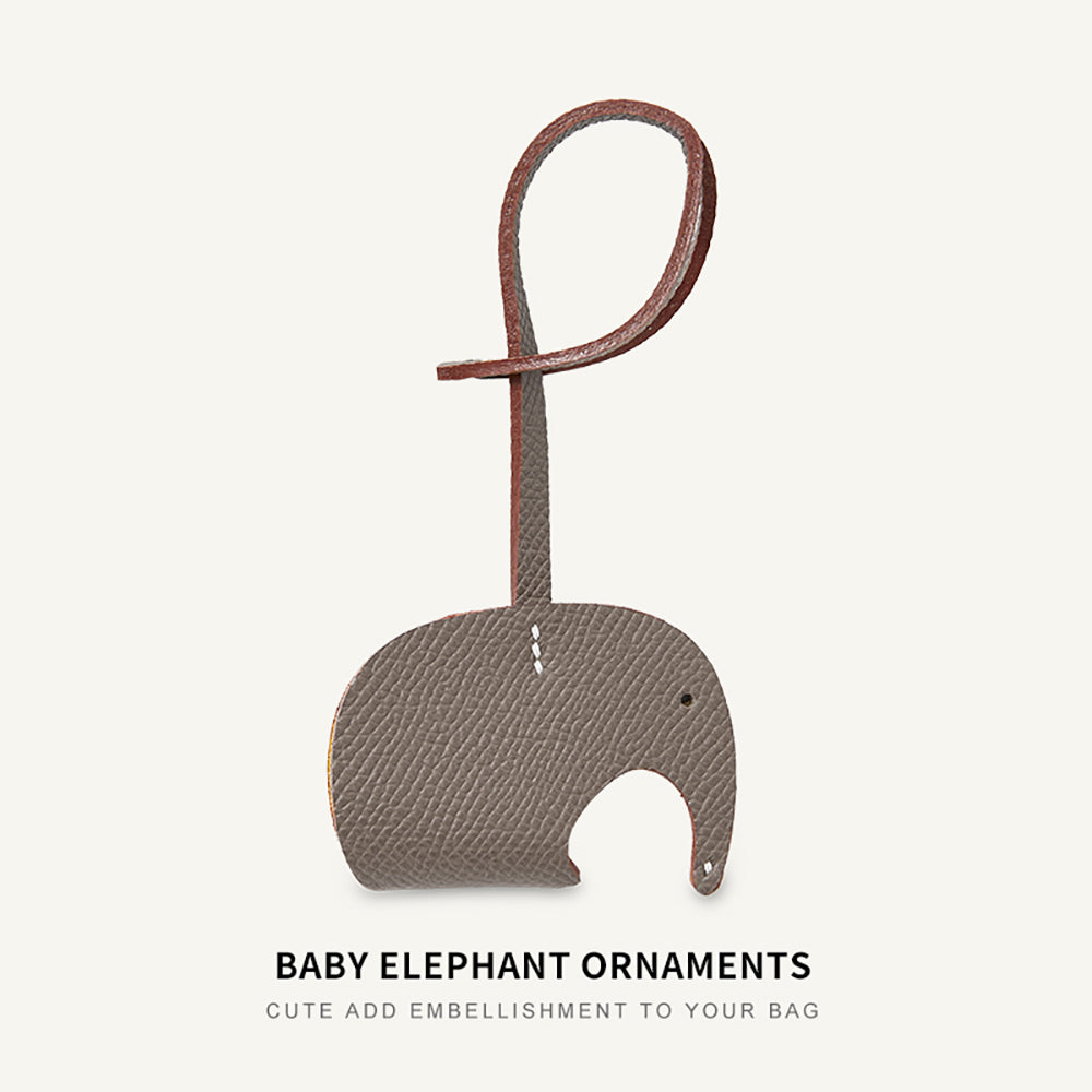 Handcrafted Premium Leather Elephant Keychain Pendant – Versatile & Stylish Bag Accessory