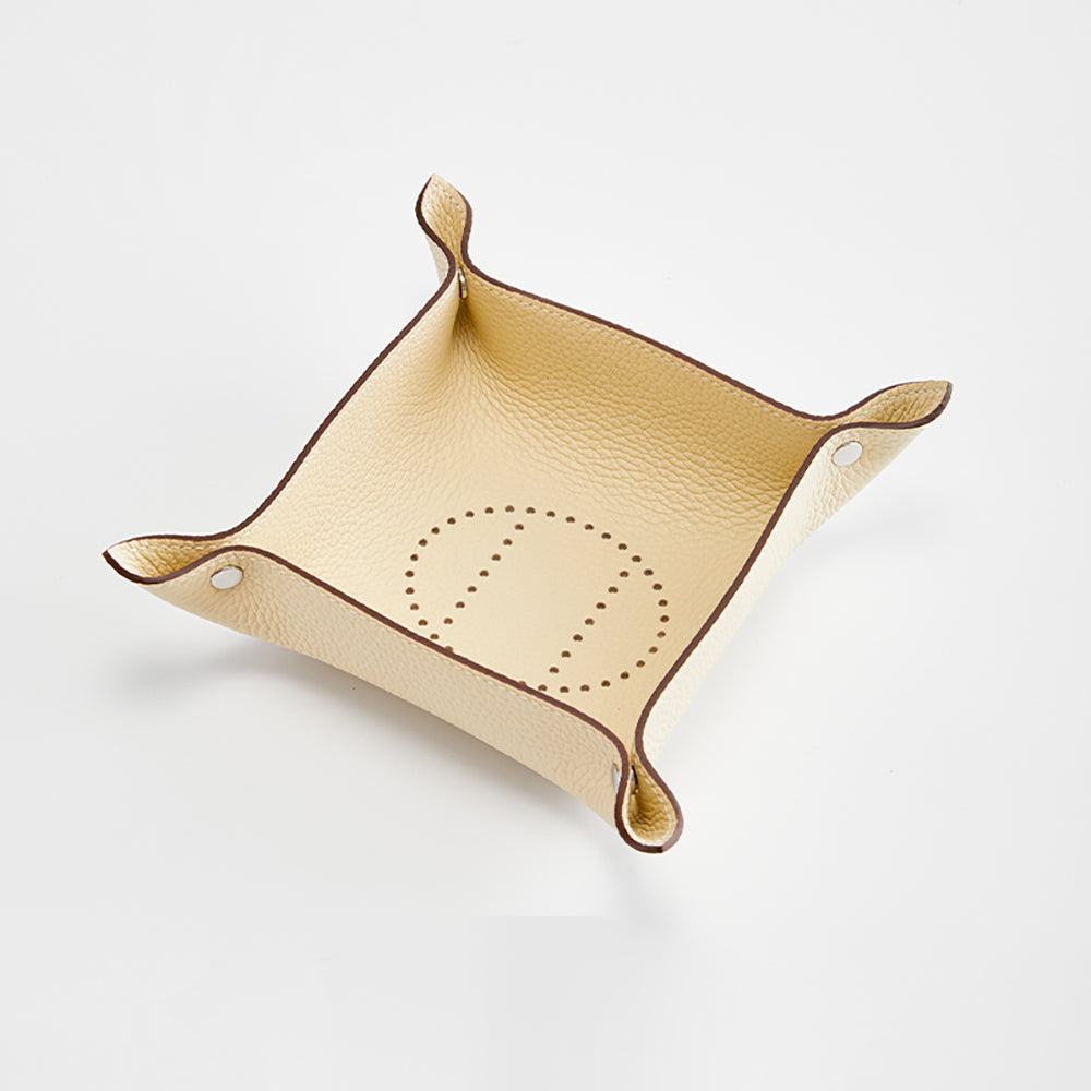 Handcrafted Genuine Leather Jewelry Tray – Premium Cowhide Storage Tray for Desk, Entryway, and Accessories