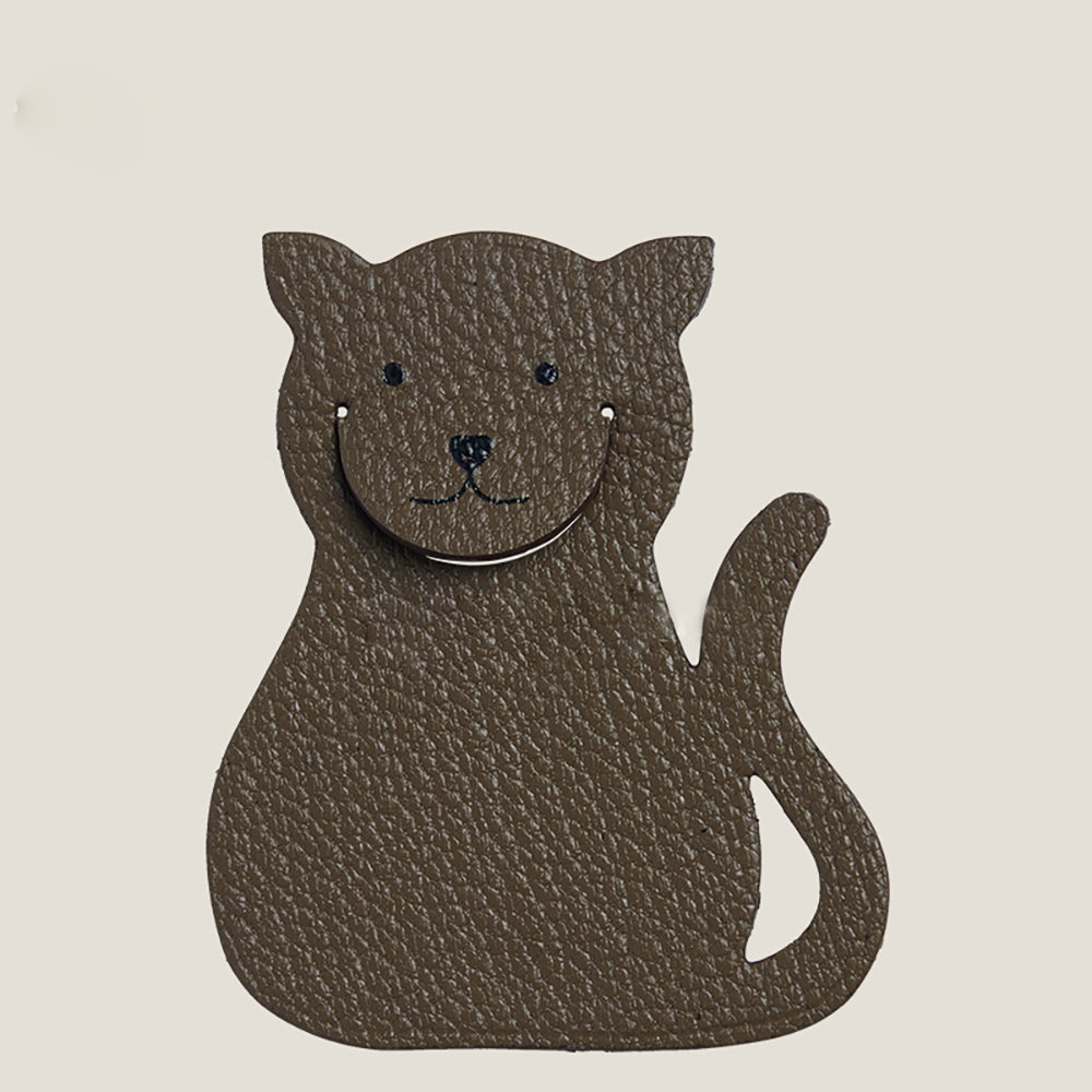 Creative Cute Animal Leather Bag Charm – Handmade Real Leather Charm – Fun Animal Pendant for Bags or Clothes