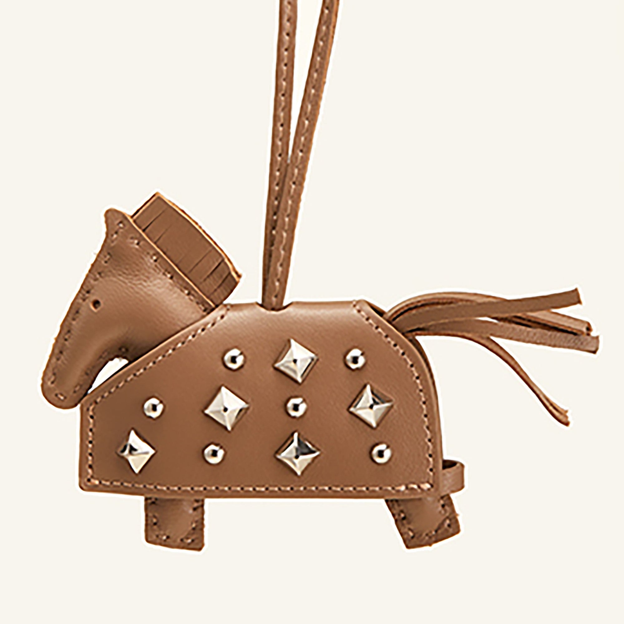 Leather Rodeo Pegase PM charm - Punk Warrior Horse Charm, Genuine Leather Horse Decor for Outerwear