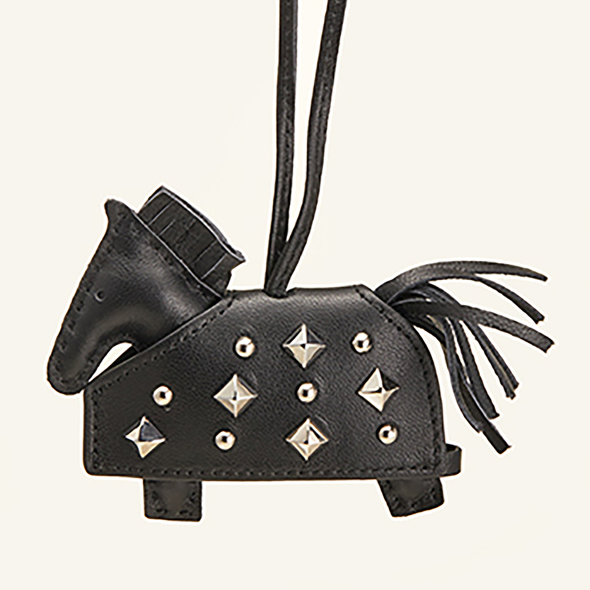 Leather Rodeo Pegase PM charm - Punk Warrior Horse Charm, Genuine Leather Horse Decor for Outerwear