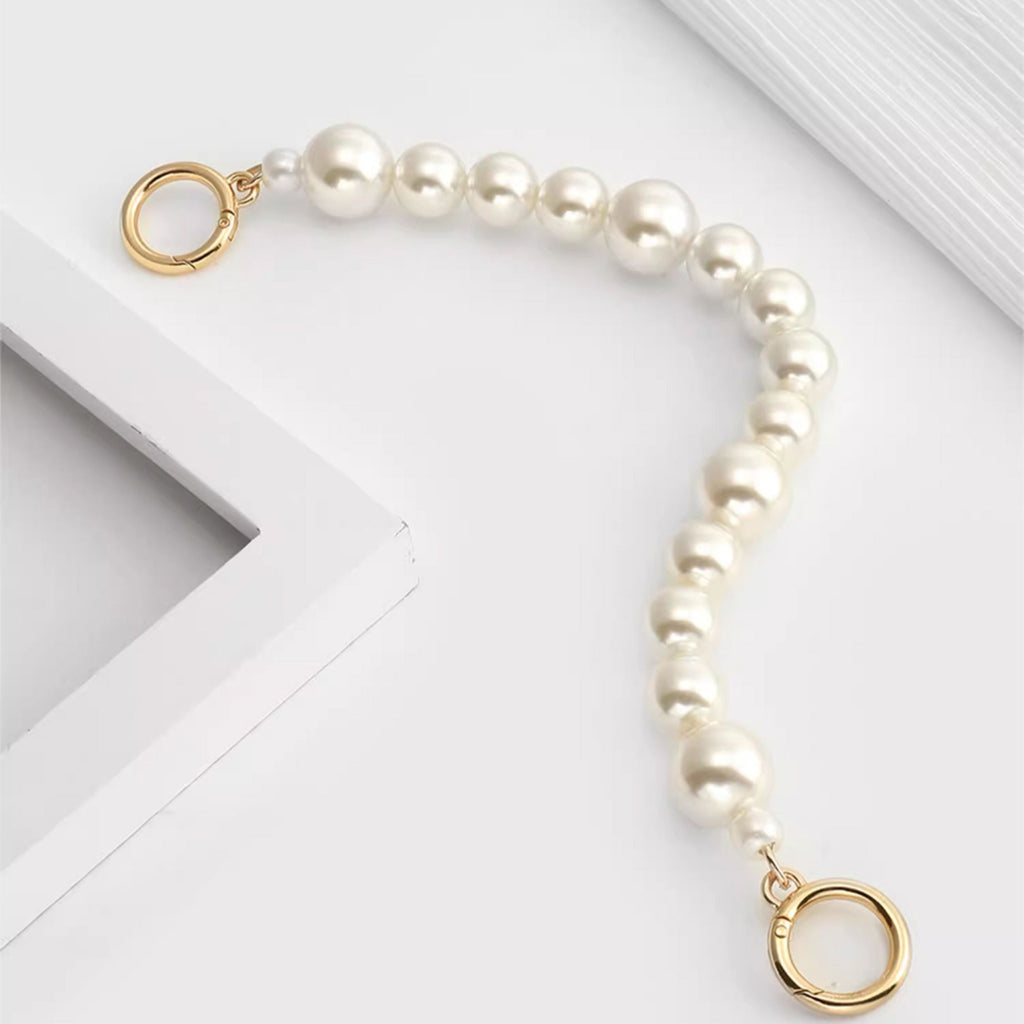 Handcrafted Pearl Bag Chain for Evelyn 16 – 1.8cm Wide Strap, Luxury Handmade Accessory