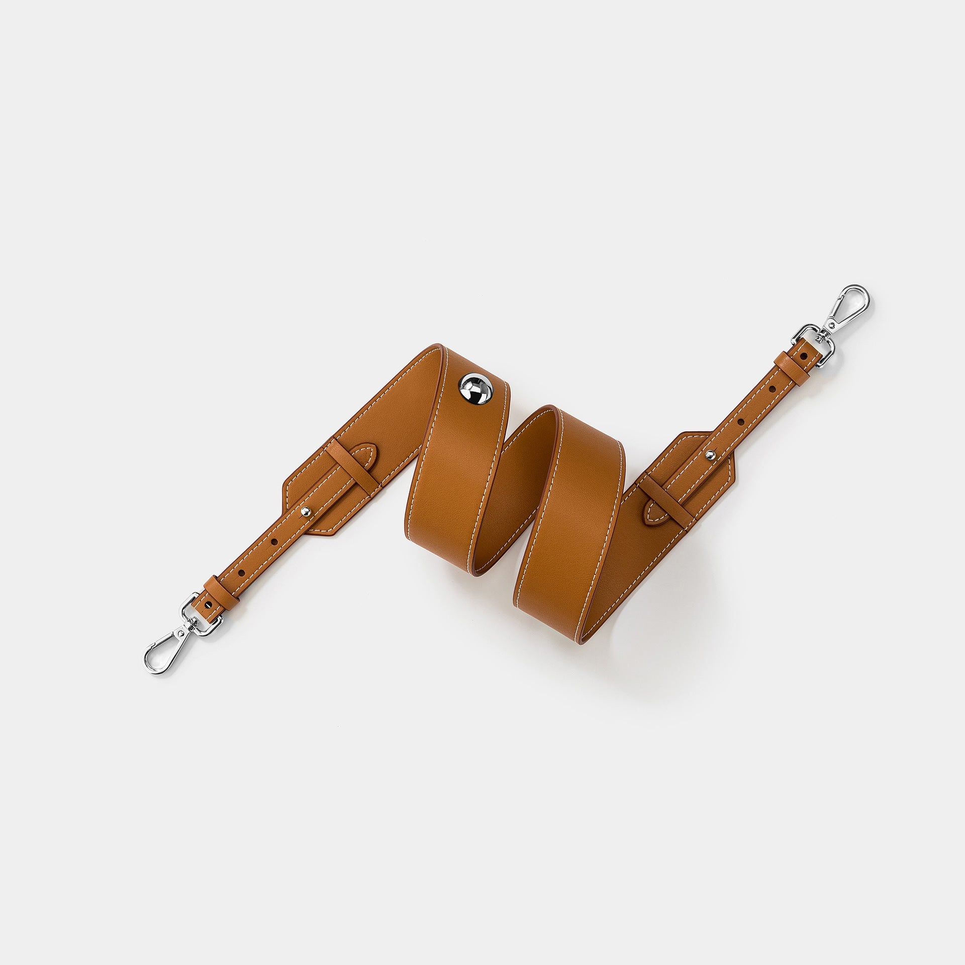 Genuine Leather Wide Shoulder Strap with Bead Detail for Kelly, Herbag Bags - Plain Grain Leather Crossbody Strap