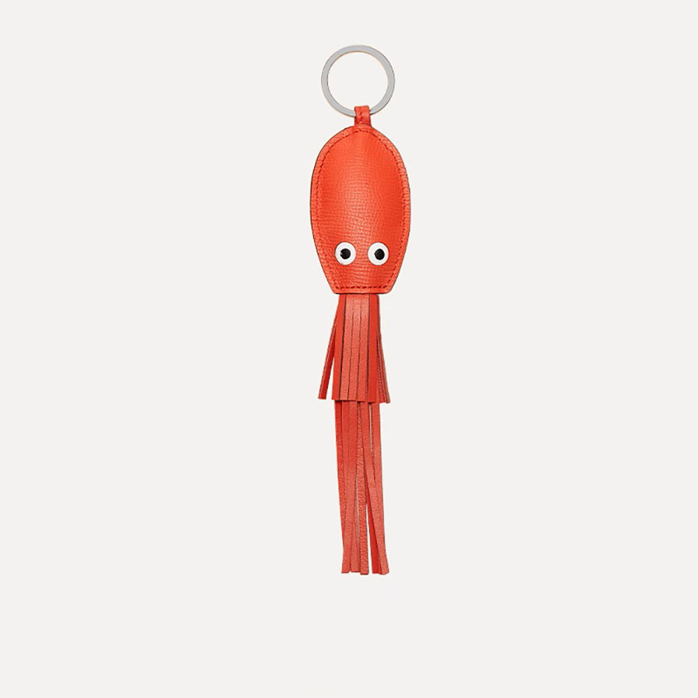 Leather Squid Keychain Pendant – Poulpe key ring – Bag Charm;Poulpe Key Holder for Designer Bags