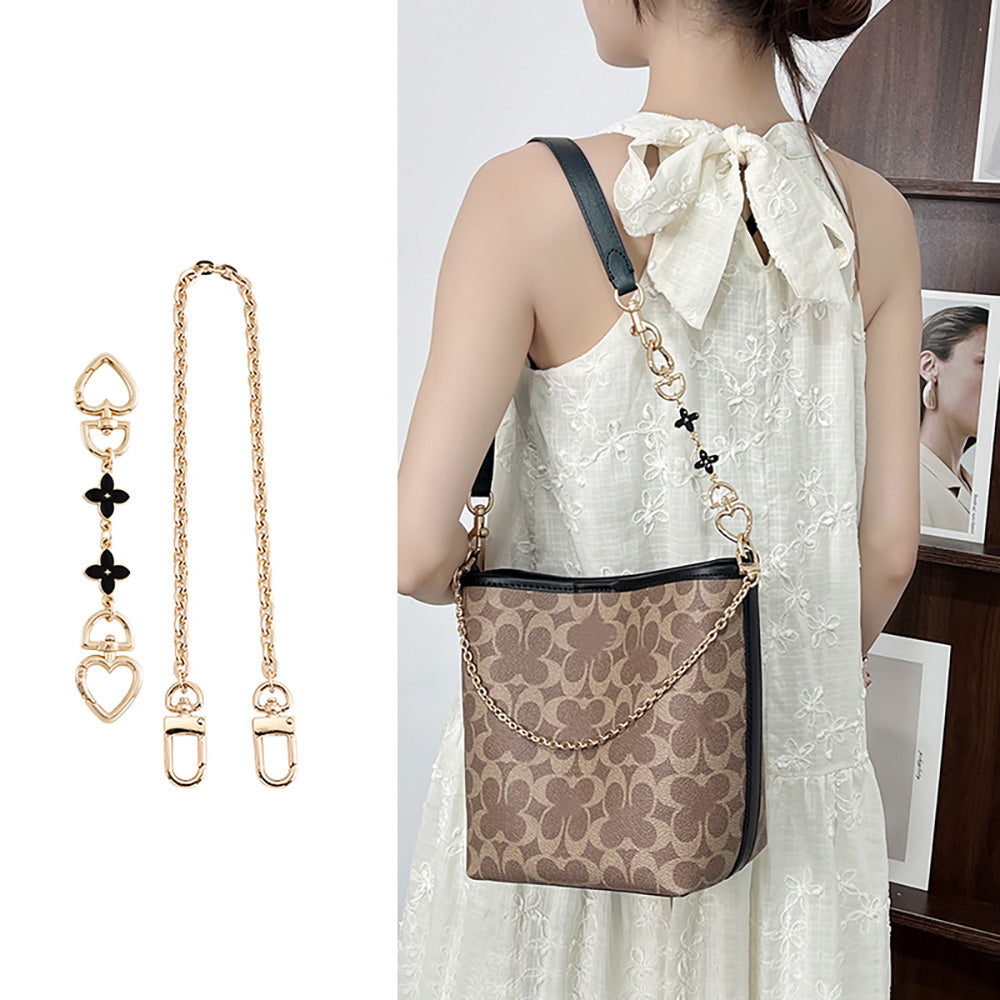 Handmade Extension Chain Shoulder Strap with Metal Decorative Chain for City17 Bucket Bag – DIY Detachable Accessory