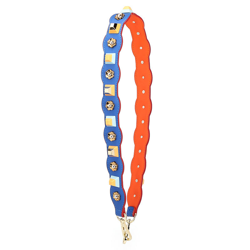 New Genuine Leather Flower Studded Shoulder Strap for Women’s Bags, Wide Crossbody & Shoulder Strap, Single Purchase Accessory