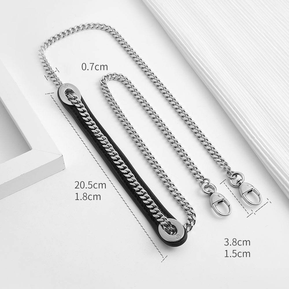 Handcrafted Crossbody Chain Strap for Lady Bag – Premium Metal Hardware, Stress-Reducing Shoulder Strap, Customizable Leather &amp; Chain Accessories