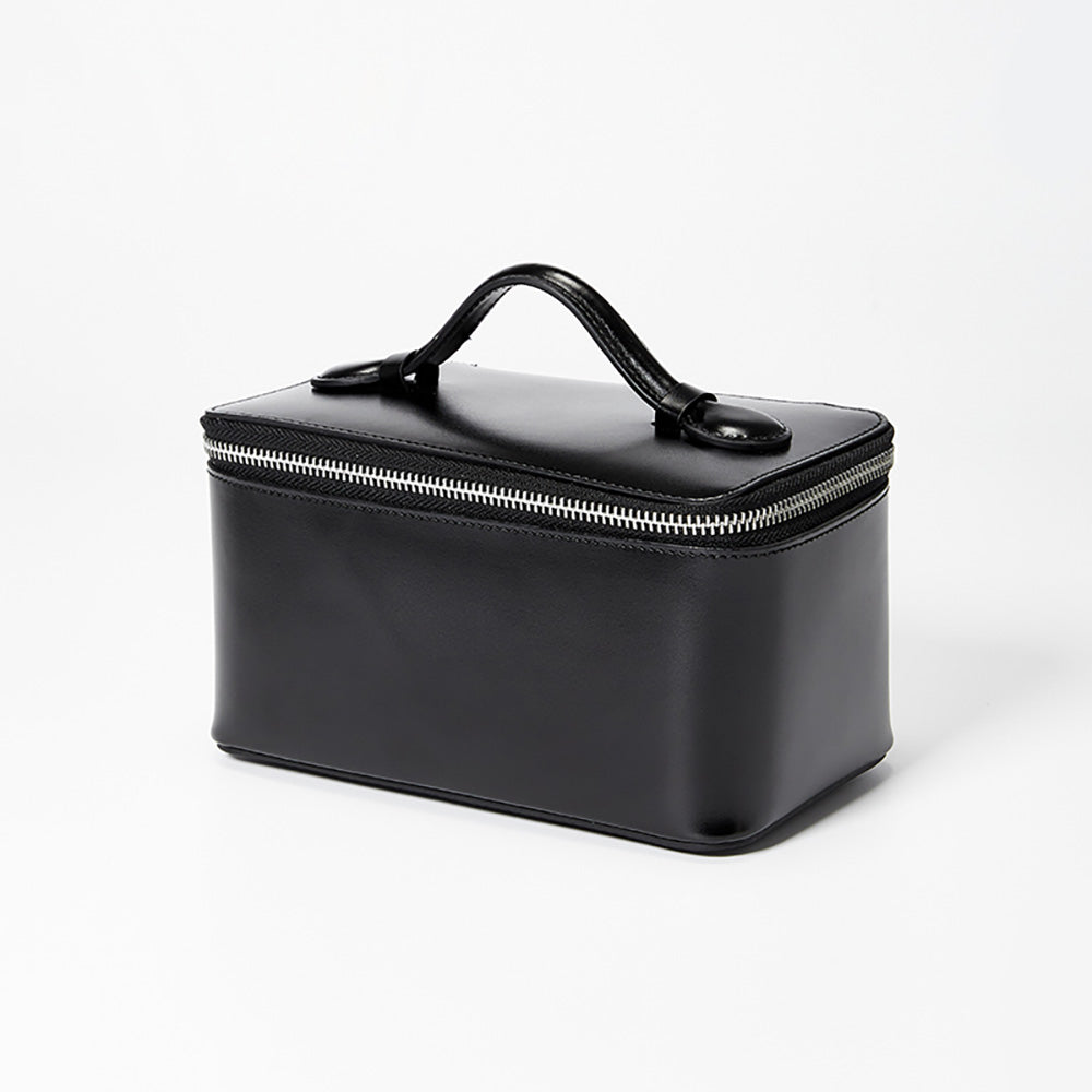 Handcrafted Genuine Leather Makeup Organizer – Portable Travel Toiletry & Skincare Storage Box, Large Capacity
