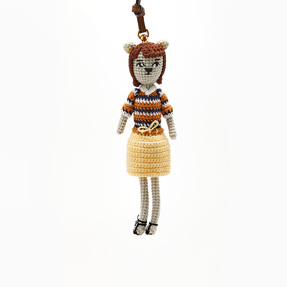 Handmade Knitted Doll Keychain for Luxury Bags – Cute Accessory & Bag Charm
