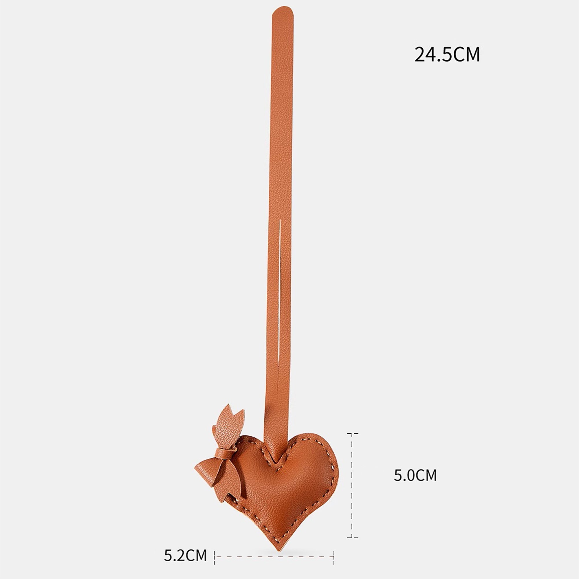 Heart-shaped Pendant Genuine Leather Keychain Bag Backpack Accessory for Women, Exquisite and Elegant Small Decorative Pendant