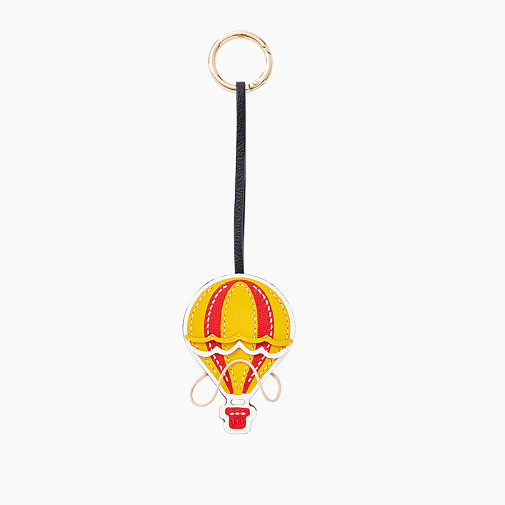 Handcrafted Vintage Leather Hot Air Balloon Pendant – Unique & Creative Luxury Bag Charm, Retro Leather Decoration