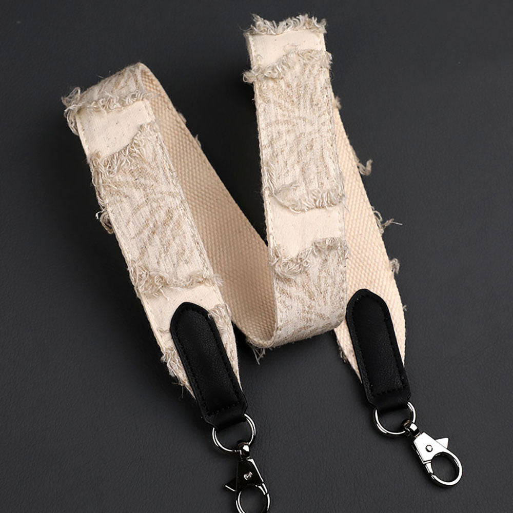 Canvas Patchwork Fringe Shoulder Strap for Handbag, Removable Crossbody Strap for Purse, Adjustable Women’s Shoulder Bag Strap