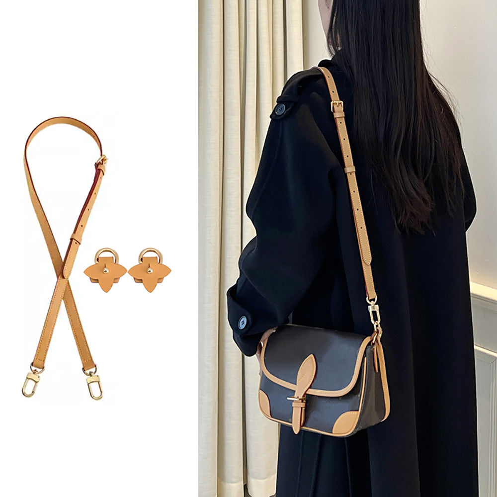 Handcrafted Leather Shoulder Strap for Speedy 20 – Waxed Vachetta Leather Crossbody Strap, Customizable Bag Upgrade