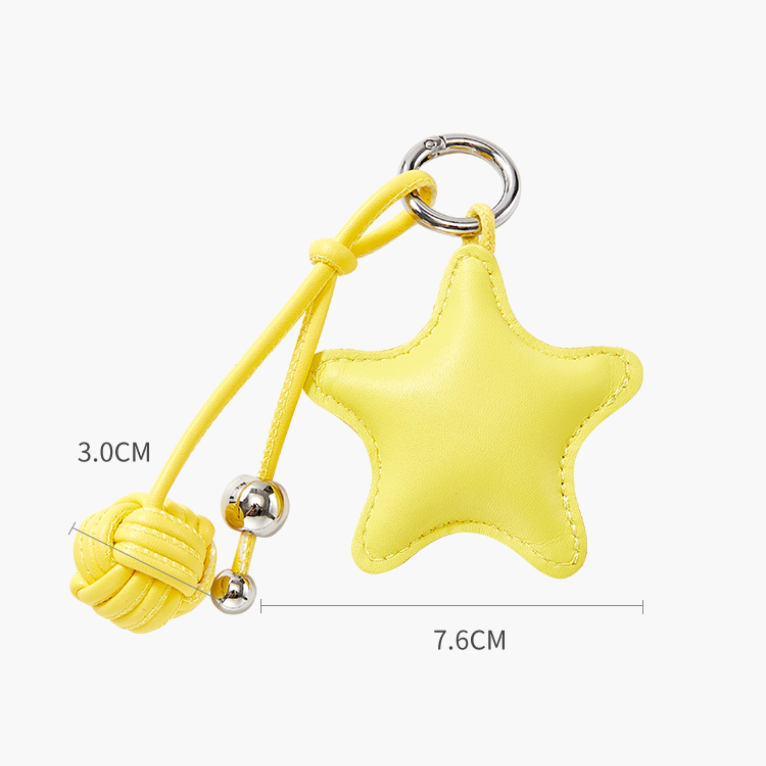 Handmade Leather Star Keychain Pendant – Cute Creative Bag Charm for Bags and Backpacks