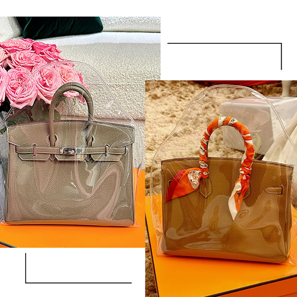 Handcrafted Transparent PVC Dust Cover for Birkin & Kelly Bags – Waterproof, Oil-Resistant Protective Case, Custom Fit for Luxury Bags