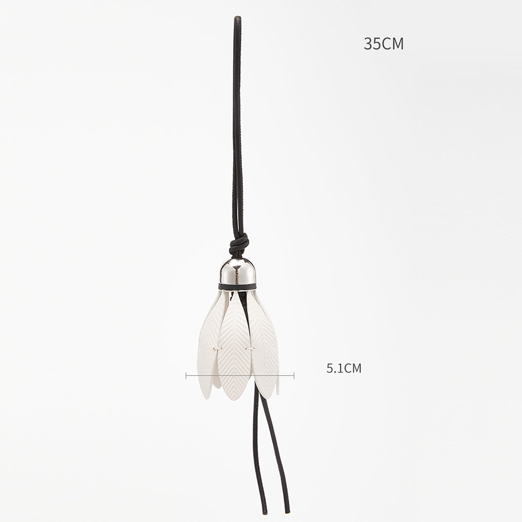Handcrafted Leather Feather-Shaped Pendant Charm – Premium Fashion Bag Accessory for Women