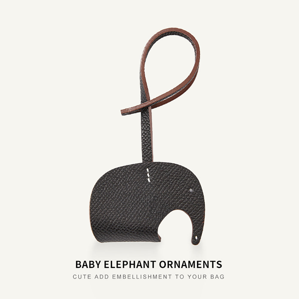 Handcrafted Premium Leather Elephant Keychain Pendant – Versatile & Stylish Bag Accessory