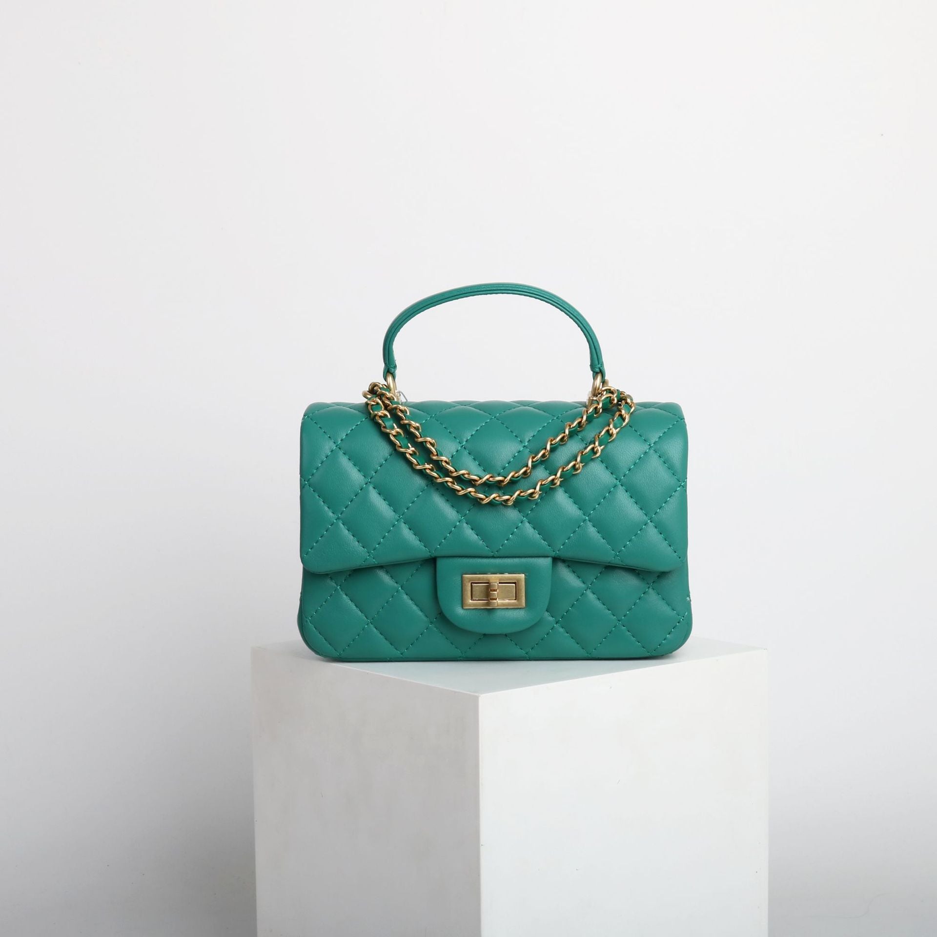 Women’s Genuine Leather Quilted Top Handle Crossbody Bags image 5
