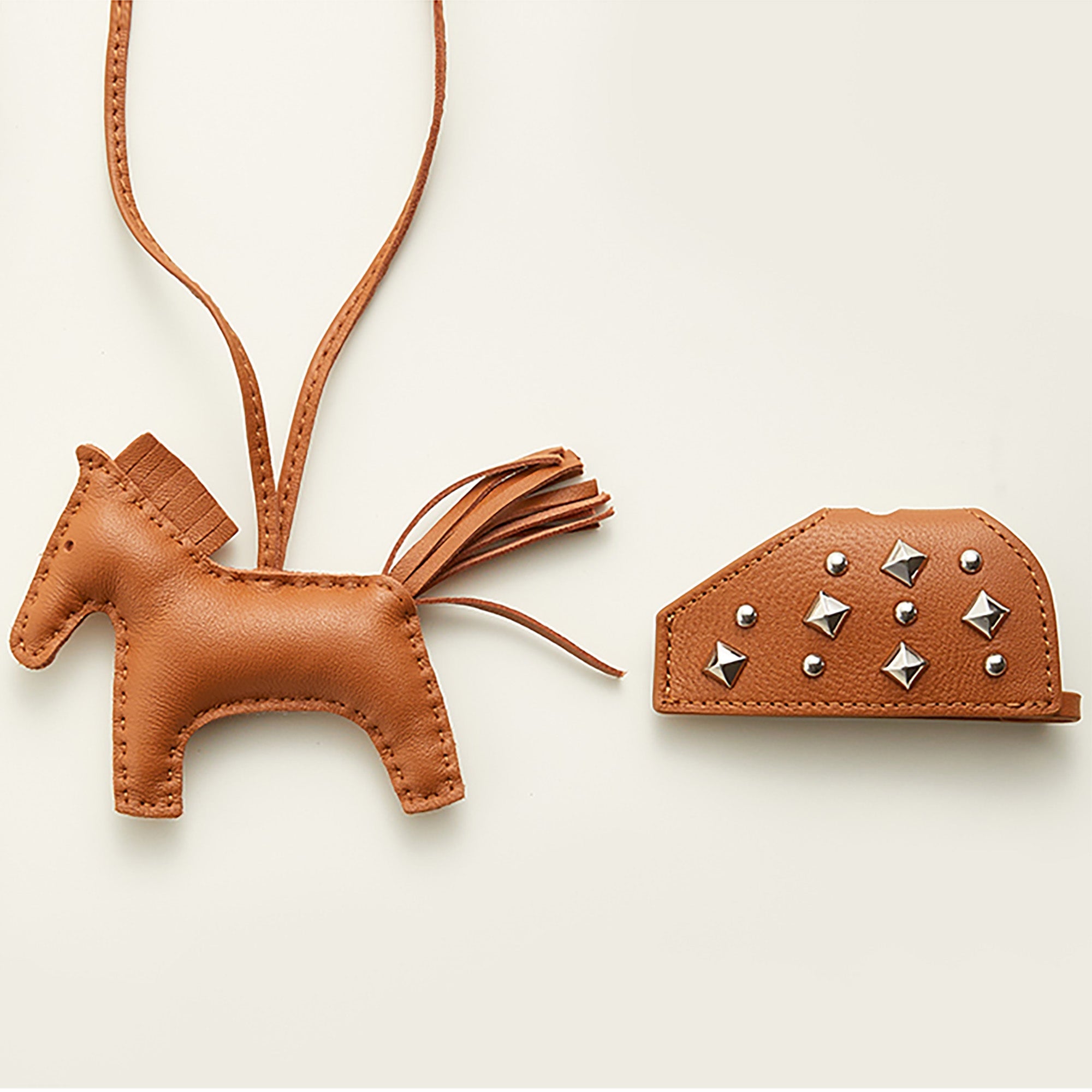 Leather Rodeo Pegase PM charm - Punk Warrior Horse Charm, Genuine Leather Horse Decor for Outerwear