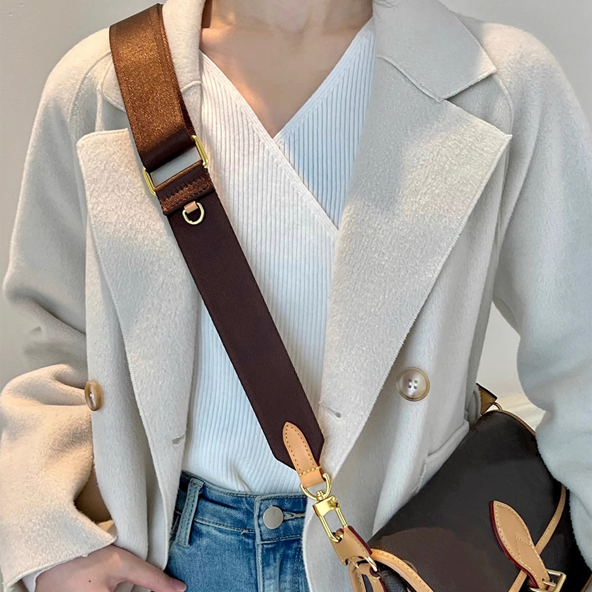 Handcrafted Diane Baguette Bag Canvas Shoulder Strap - Adjustable 79-118cm, 3.9cm Wide, Crossbody & Shoulder Use, Replacement Strap