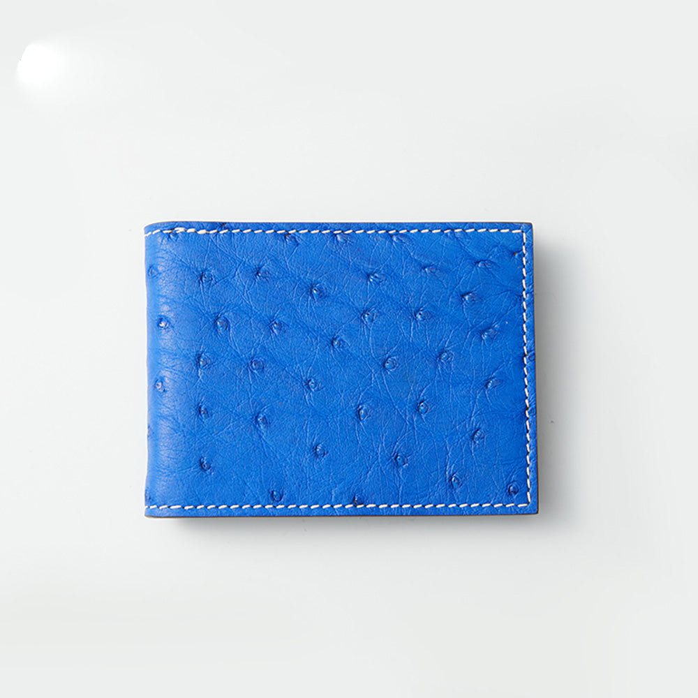 Genuine Leather Ostrich Skin Wallet - Multi-Card Holder & Driving License Organizer, Premium Multifunctional Storage Case