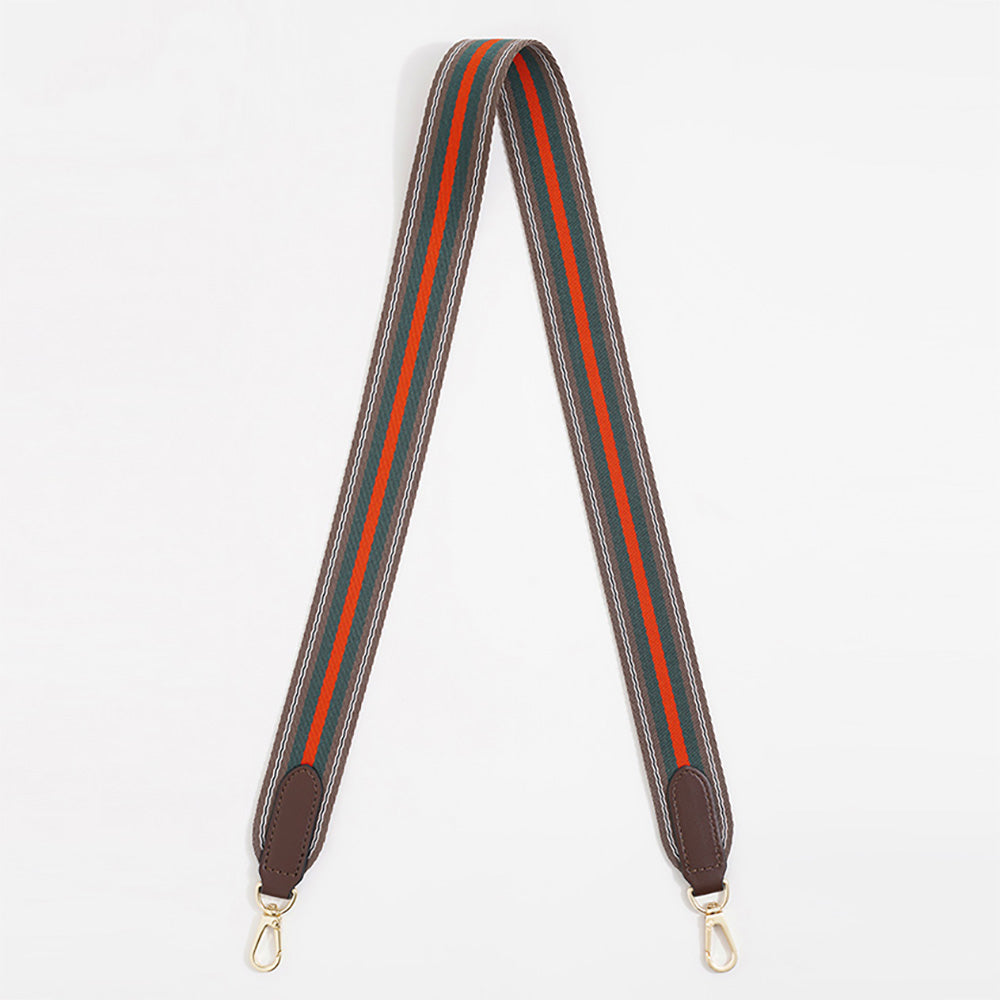 Handcrafted Color-Block Woven Strap – Premium Leather & Canvas Double Material Shoulder Strap