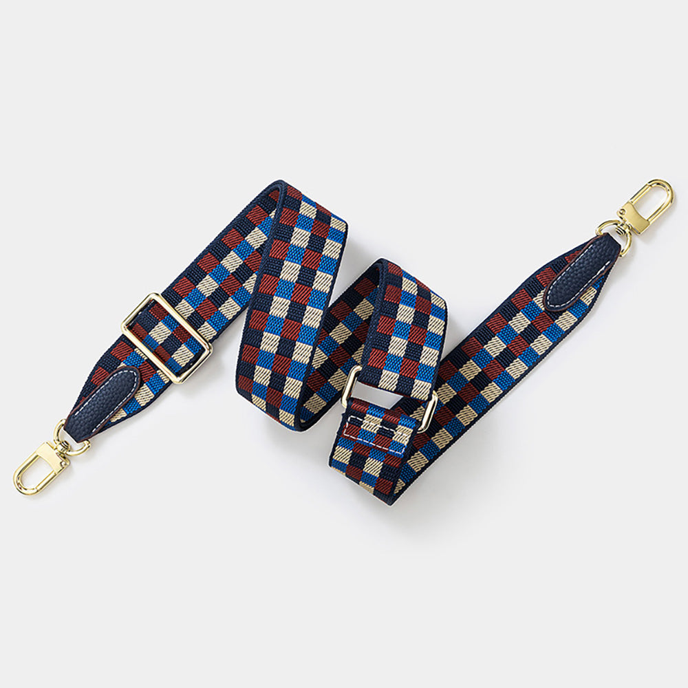 3.8cm Wide Adjustable Length Checkerboard Pattern Shoulder Strap – Durable & Versatile Bag Replacement Strap
