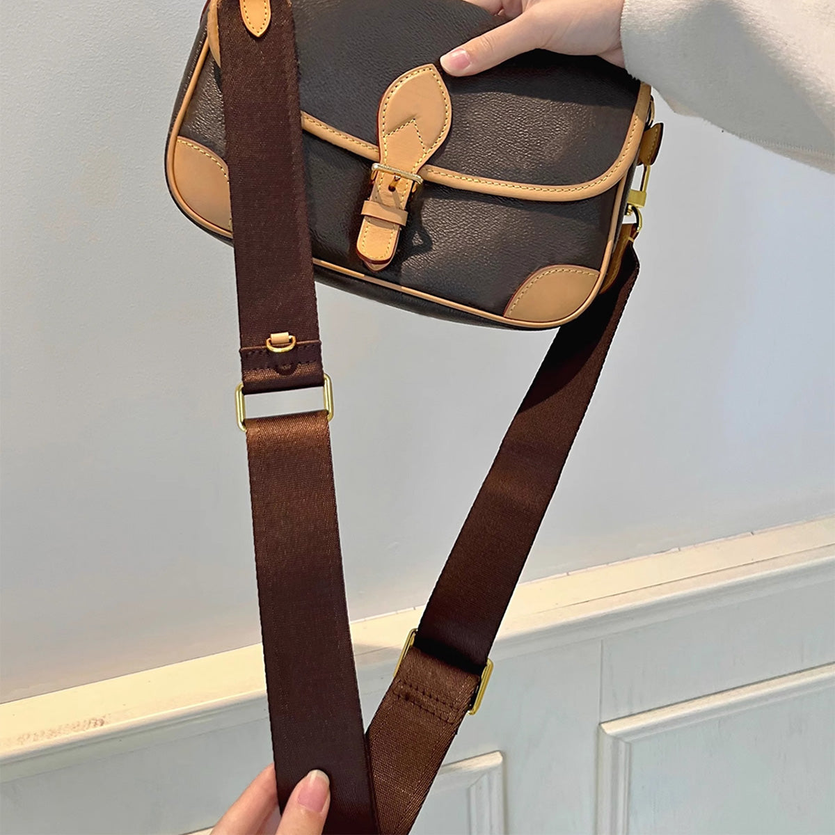 Handcrafted Diane Baguette Bag Canvas Shoulder Strap - Adjustable 79-118cm, 3.9cm Wide, Crossbody & Shoulder Use, Replacement Strap