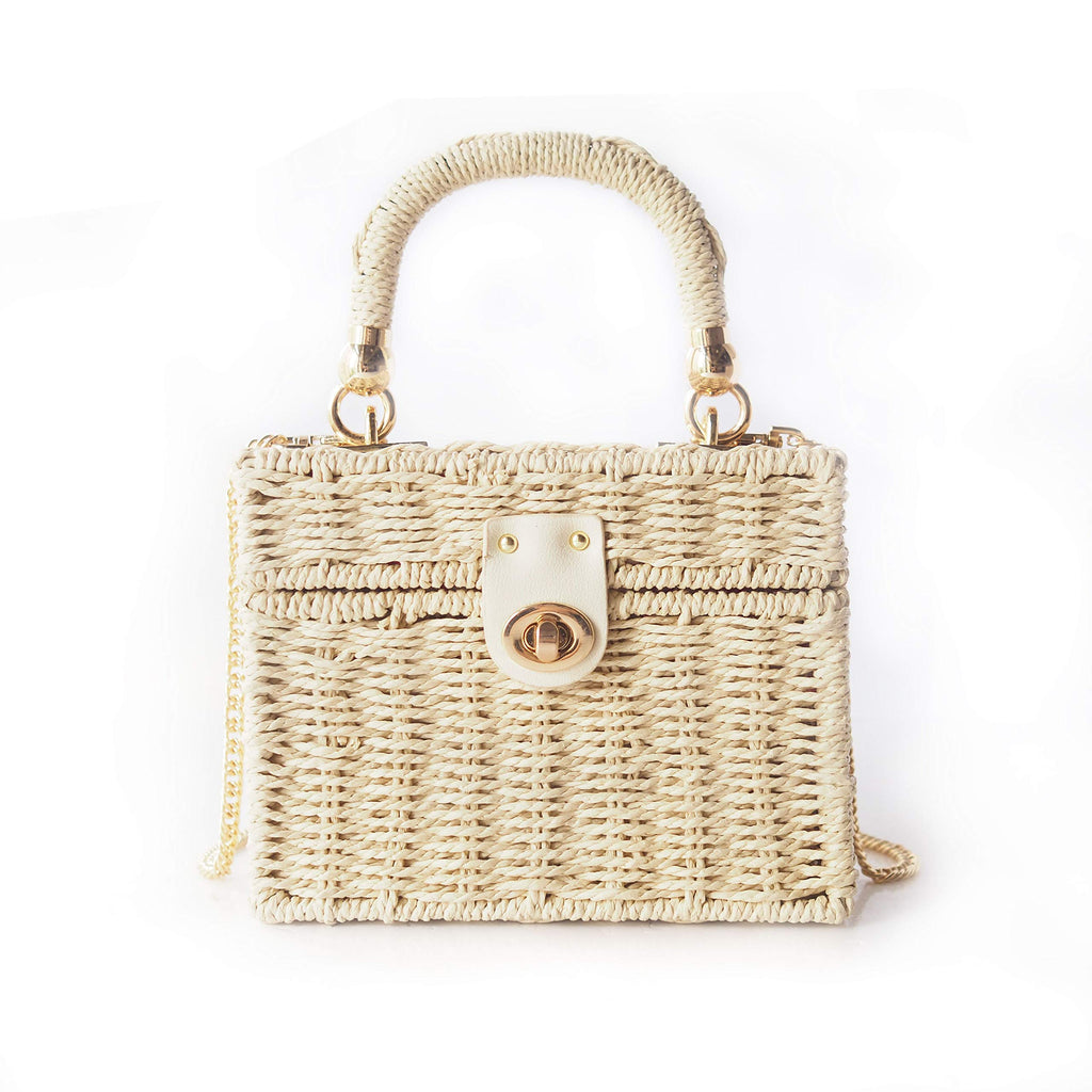 Women’s Handmade Straw Woven Beach Top Handle Bucket Bags image 12
