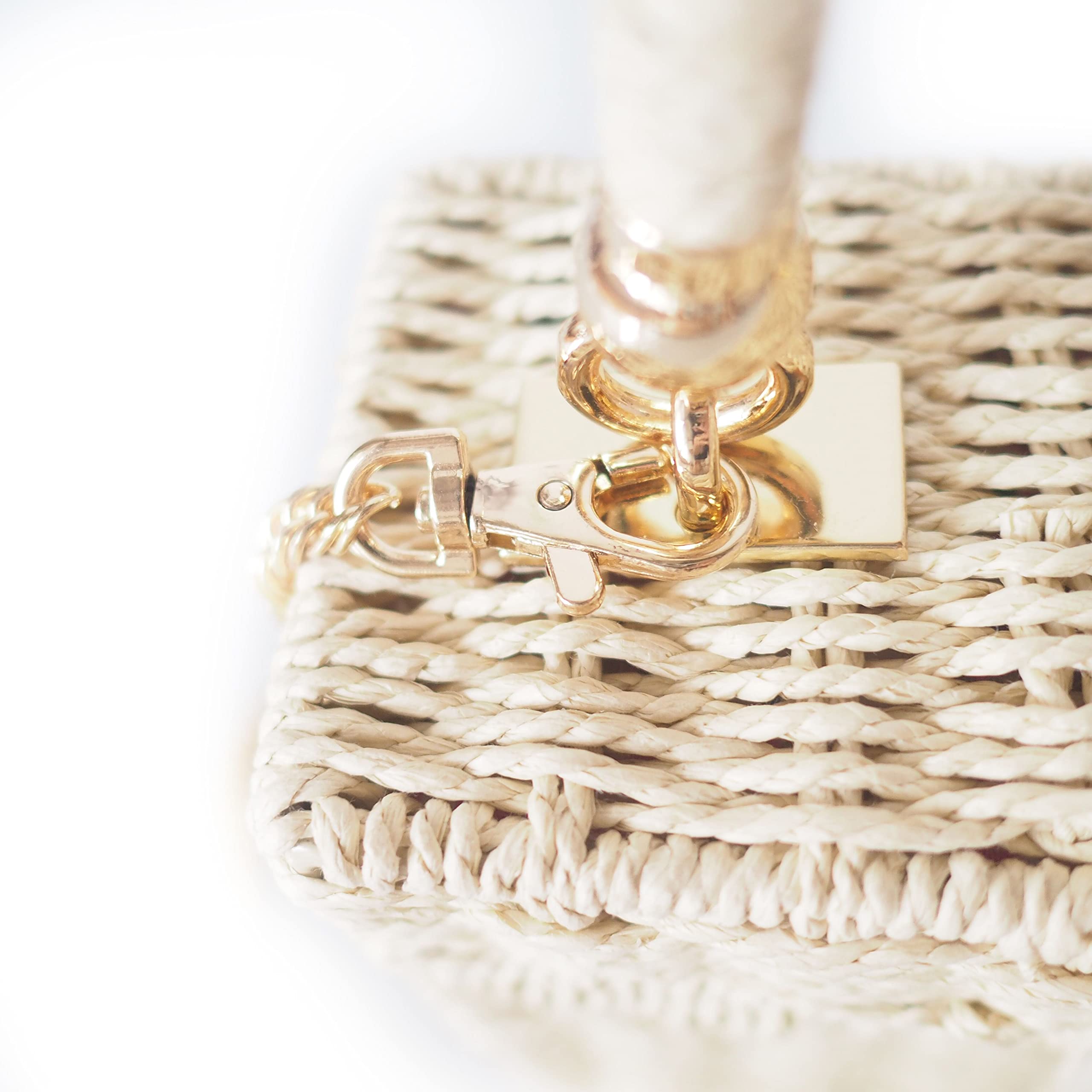 Women’s Handmade Straw Woven Beach Top Handle Bucket Bags image 16