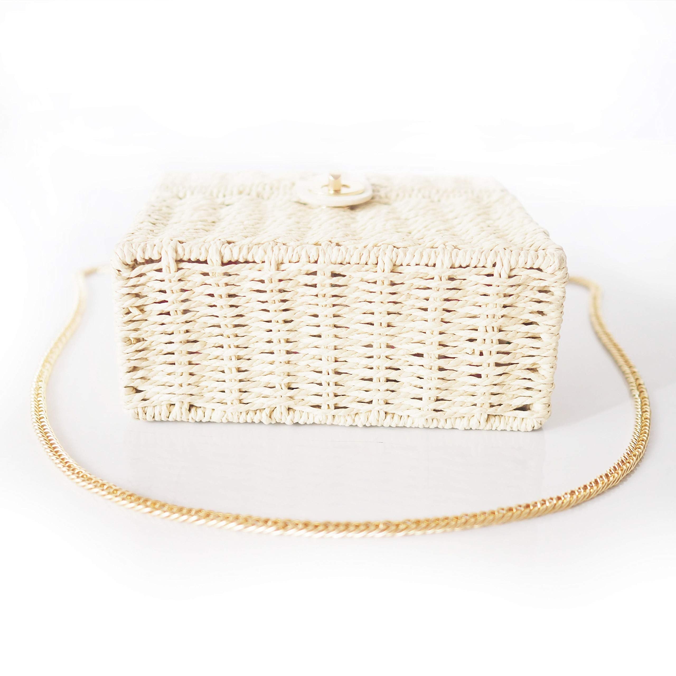 Women’s Handmade Straw Woven Beach Top Handle Bucket Bags image 18