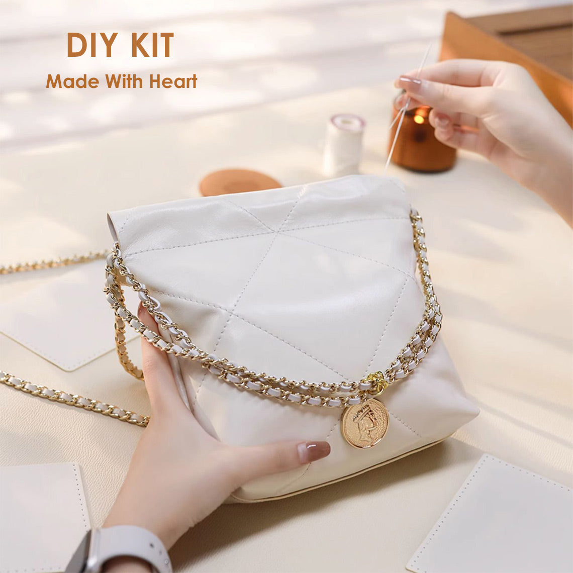 Wirkin® Quilted Leather Chain Purse DIY Kit