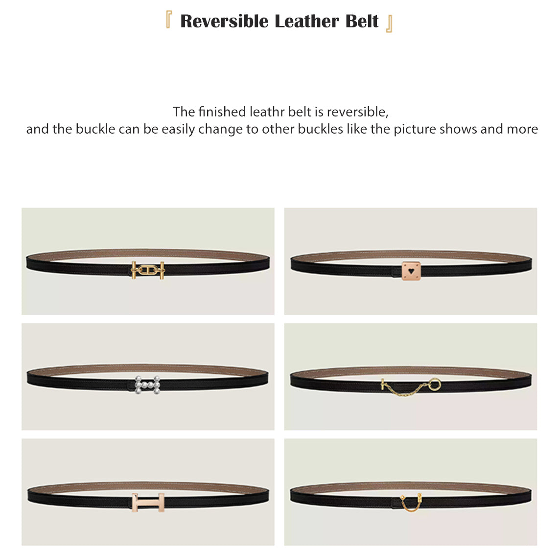 Reversible Designer Leather Belt | Handmade Leather for Women - Wirkin®