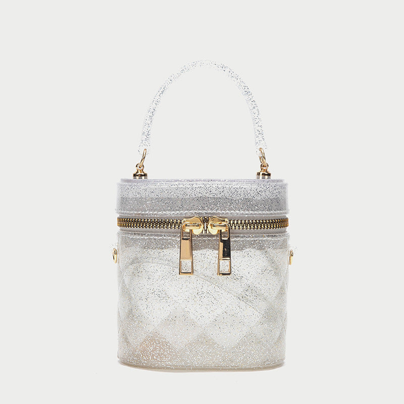 Women’s Mini Quilted Top Handle Jelly Bags with Crossbody Chains image 3