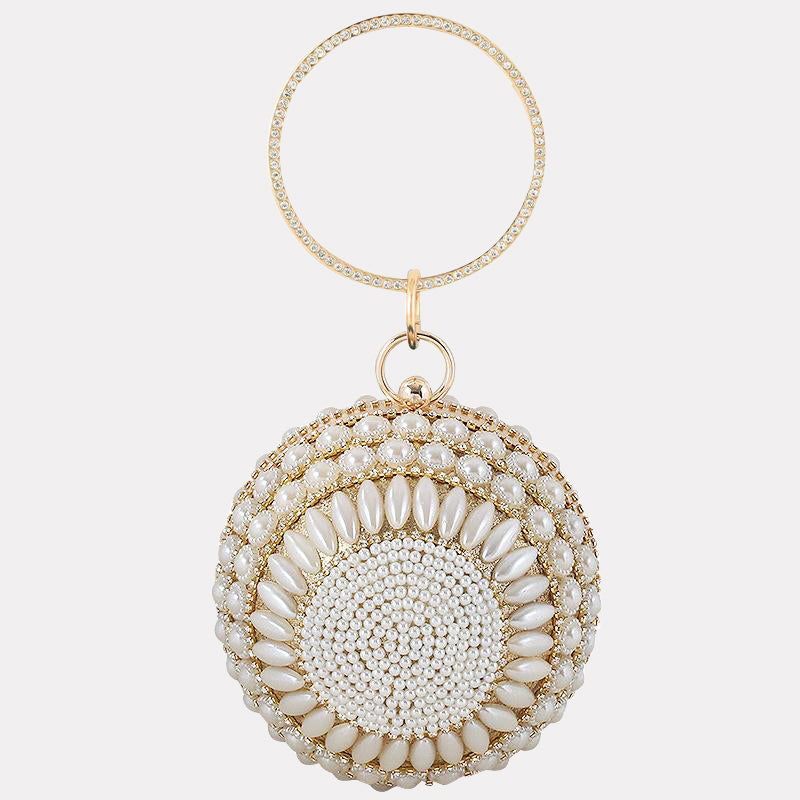 Women’s Round Beaded Evening Clutch Bag image