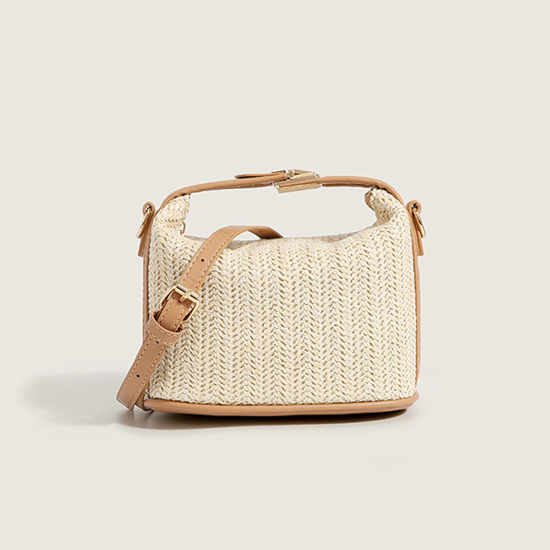 Women’s Beige Woven Crossbody Handbags image