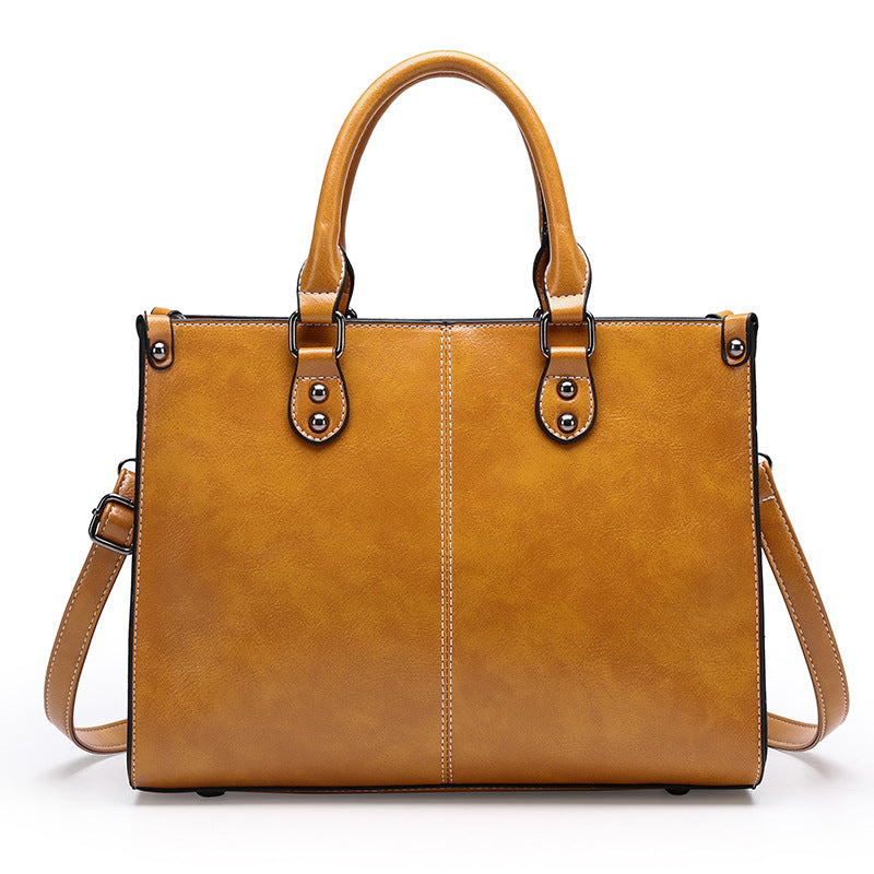 Women’s Vegan Leather Joint Tote Bags with Crossbody Strap image