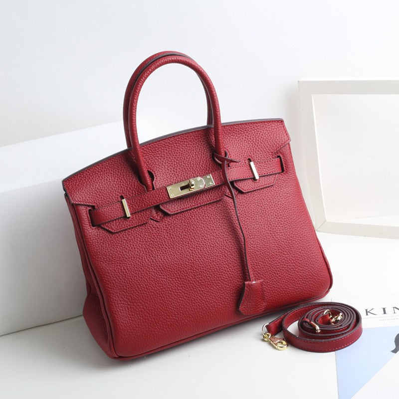 Women’s Genuine Leather Top Handle Handbags  – 35 cm Version – Without Shoulder Strap image 12