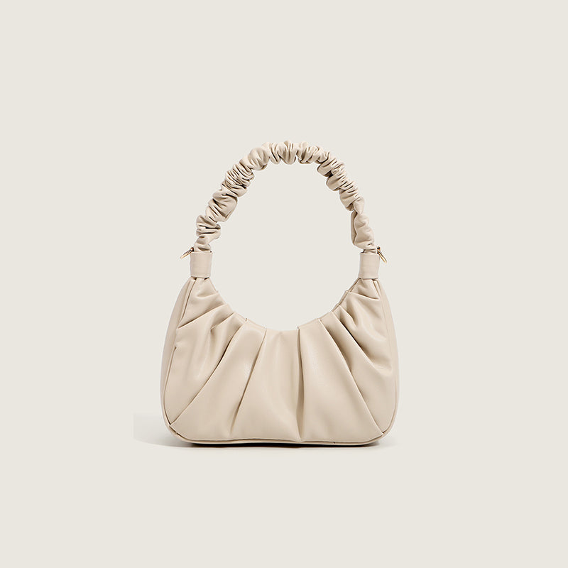 Women’s Ruffle Vegan Leather Hobo Bag with Crossbody Strap image