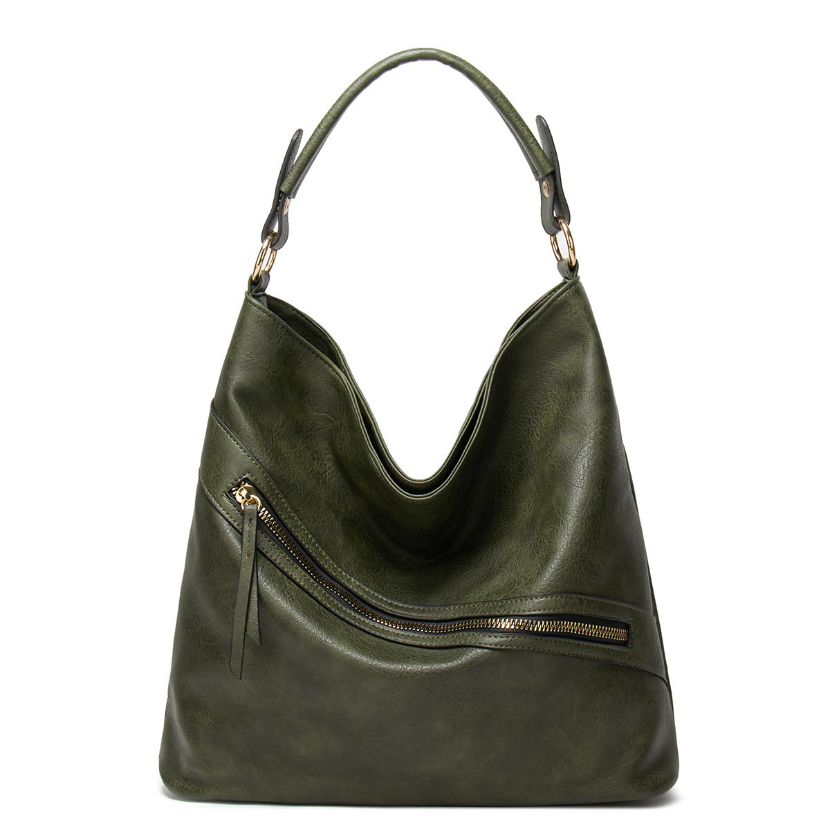 Women’s Vintage Vegan Leather Hobo Bags Shoulder Bags with Zipper image 7