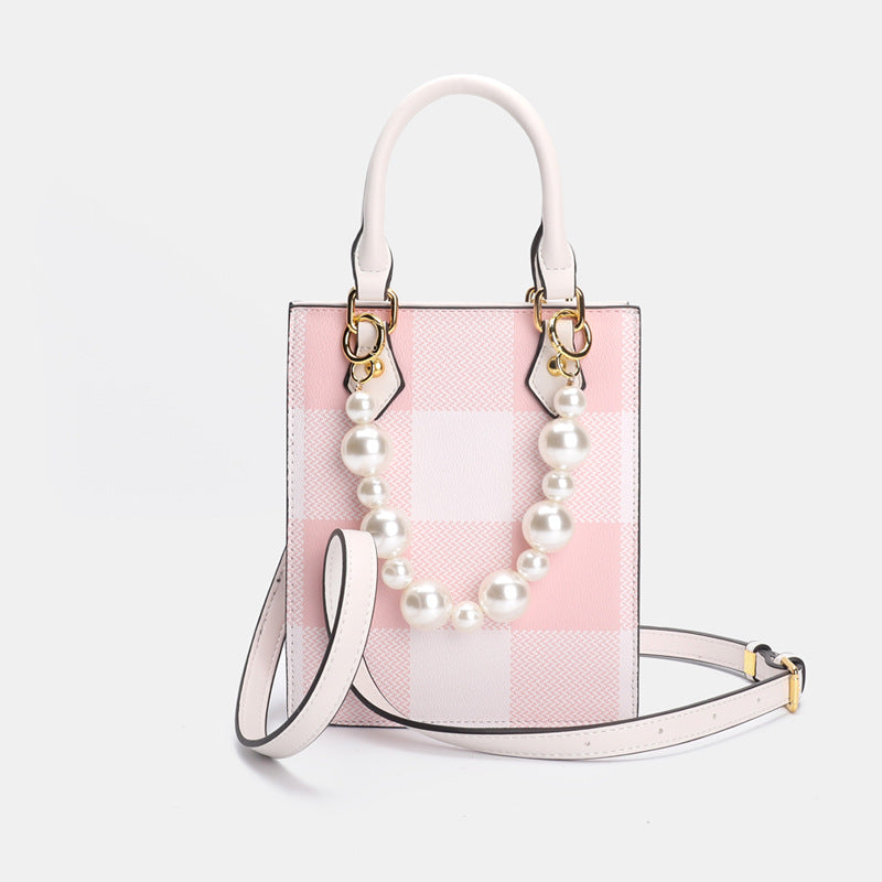Women’s Pearls Top Handle Tote Bags with Shoulder Strap image