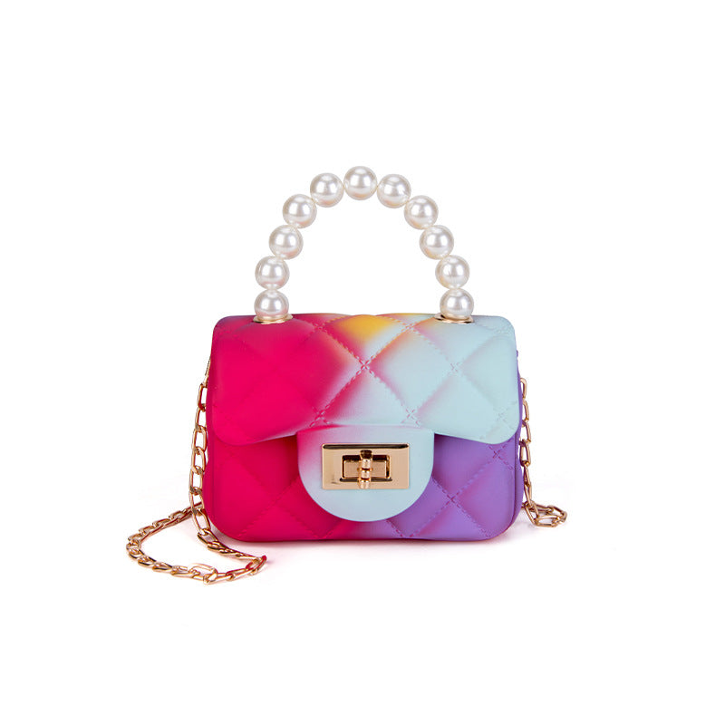 Women’s Multi Color Quilted Handbags with Crossbody Chain image 7