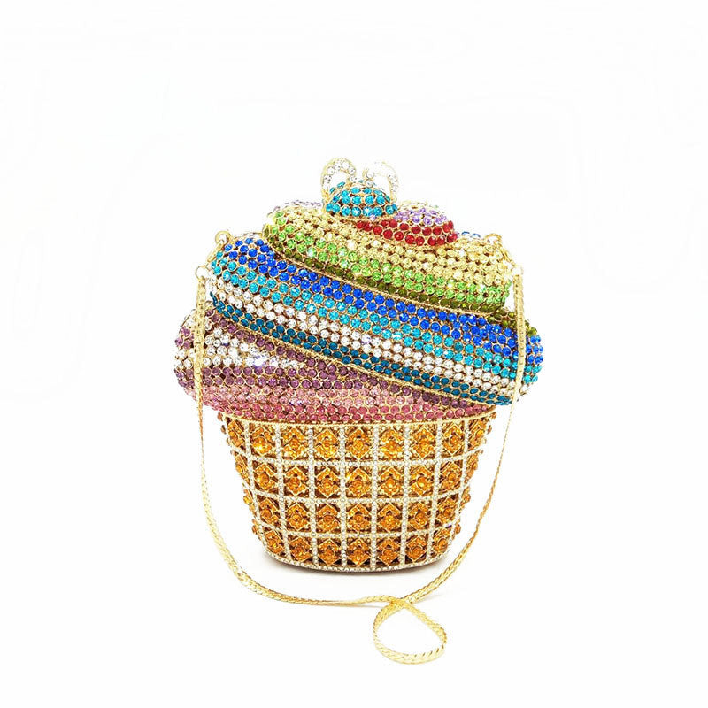Women’s Rhinestones Cup of Ice Cream Evening Clutch image 8