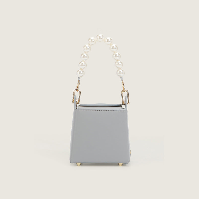 Women’s Mini Pearls Top Handle Handbags with Crossbody Chains image 4