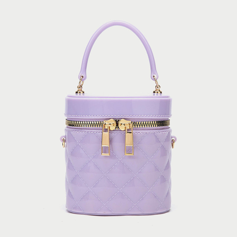 Women’s Mini Quilted Top Handle Jelly Bags with Crossbody Chains image 6
